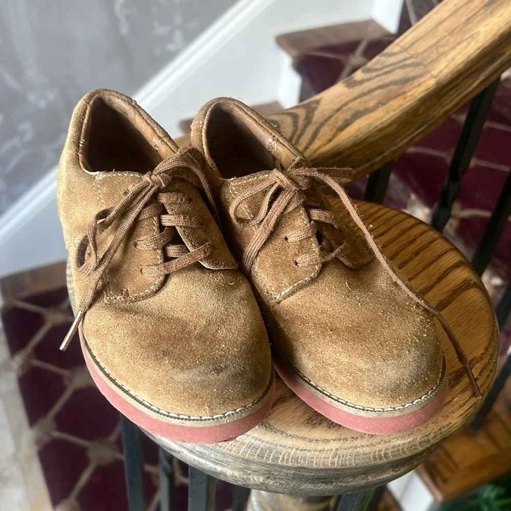 Sperry little boys suede slip on top sider TEVIN 10 medium leather preowned